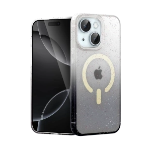 Hubrendy Bez Apple iPhone 14 Pummel Shiny Magsafe Kapak - Siyah