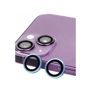 Hubrendy Bez Apple iPhone 14 Raze Metal Kamera Lens - Mavi