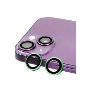 Hubrendy Bez Apple iPhone 15 Plus Raze Metal Kamera Lens - Yeşil