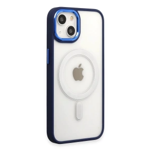 Hubrendy Bez Apple iPhone 15 Pro Kılıf Room Magneticsafe Silikon - Lacivert