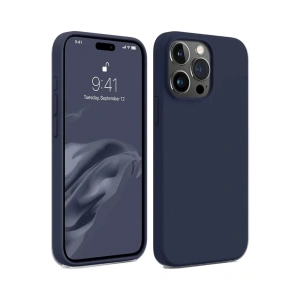 Hubrendy Bez Apple iPhone 15 Pro Max Kılıf First Silikon - Lacivert