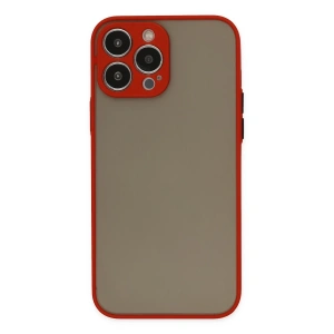 Hubrendy Bez Apple iPhone 15 Pro Max Kılıf Montreal Silikon Kapak - Kırmızı