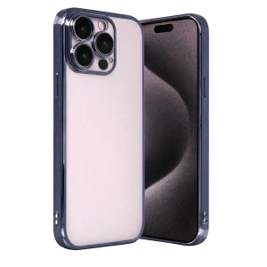 Hubrendy Bez Apple iPhone 15 Pro Max Lensli Silikon - Lacivert