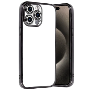 Hubrendy Bez Apple iPhone 15 Pro Max Lensli Silikon - Siyah