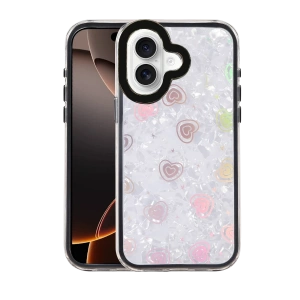 Hubrendy Bez Apple iPhone 16 Lumi Desenli Kapak - Siyah