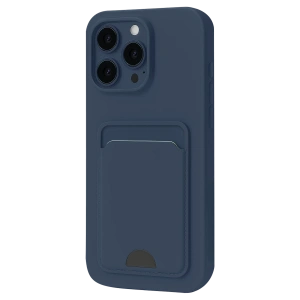 Hubrendy Bez Apple iPhone 16 Plus Kılıf Kelvin Kartvizitli Silikon - Lacivert