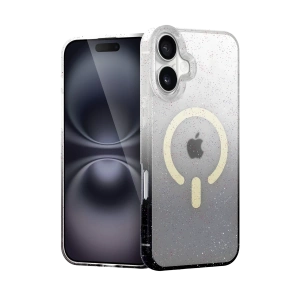 Hubrendy Bez Apple iPhone 16 Plus Pummel Shiny Magsafe Kapak - Siyah