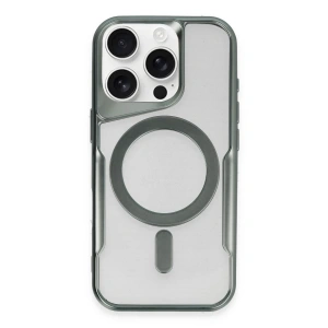 Hubrendy Bez Apple iPhone 16 Pro Kılıf Boyi Magsafe Silikon Kapak - Yeşil