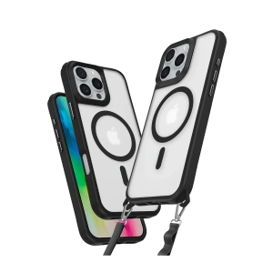 Hubrendy Bez Apple iPhone 16 Pro Kılıf Enka Magsafe Silikon Kılıf - Siyah
