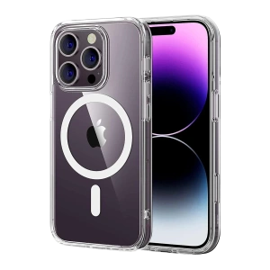 Hubrendy Bez Apple iPhone 16 Pro Max Combo Sert Şeffaf Magsafe Kapak - Şeffaf