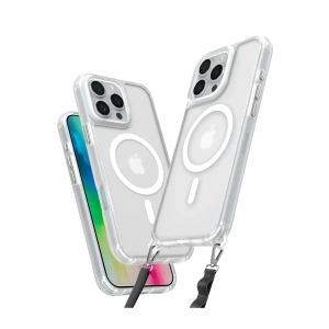 Hubrendy Bez Apple iPhone 16 Pro Max Kılıf Enka Magsafe Silikon Kılıf - Şeffaf