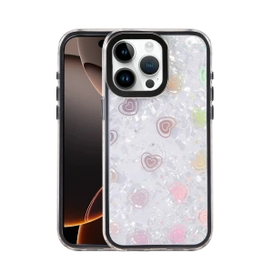 Hubrendy Bez Apple iPhone 16 Pro Max Lumi Desenli Kapak - Siyah
