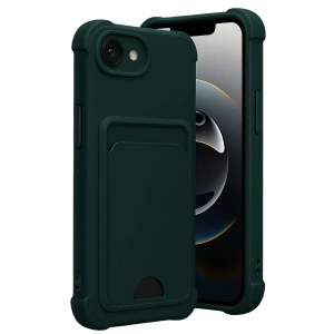 Hubrendy Bez Apple iPhone 16E Kelvin Kartvizitli Silikon - Koyu Yeşil