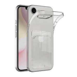 Hubrendy Bez Apple iPhone 16E Kılıf Kart Şeffaf Silikon - Şeffaf