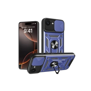 Hubrendy Bez Apple iPhone 16E Kılıf Pars Lens Yüzüklü Silikon - Lacivert