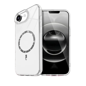 Hubrendy Bez Apple iPhone 16E Live Diamond Magsafe Kapak - Şeffaf