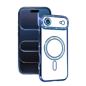 Hubrendy Bez Apple iPhone 17 Air Joke Simli Magneticsafe Kılıf - Mavi