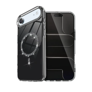 Hubrendy Bez Apple iPhone 17 Air Live Diamond Magsafe Kapak - Siyah