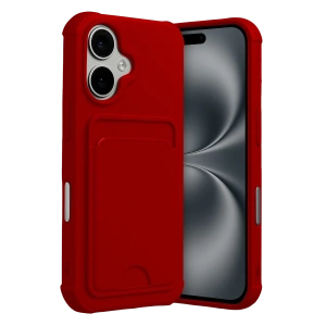 Hubrendy Bez Apple iPhone 17 Kelvin Kartvizitli Silikon - Kırmızı