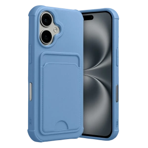 Hubrendy Bez Apple iPhone 17 Kelvin Kartvizitli Silikon - Mavi