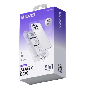 Hubrendy Bez Apple iPhone 17 Pro Max Bilvis 5in1 3D Magic Cam Ekran Koruyucu - Siyah