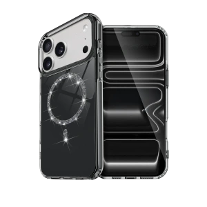 Hubrendy Bez Apple iPhone 17 Pro Max Live Diamond Magsafe Kapak - Siyah