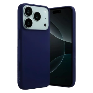 Hubrendy Bez Apple iPhone 17 Pro Nano içi Kadife Silikon - Lacivert
