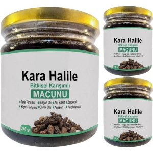 Hubrendy Bez Kara Halile 3 Adet Bitkisel Karışımlı Terminalia Chebula Macunu 240 gr