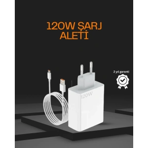 Hubrendy Kargo 120 Watt Type C Şarj Başlığı Poco X3 X4 X5 Pro Uyumlu