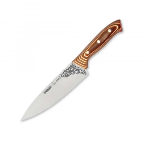 Hubrendy Kargo 32160 Elite Şef Bıçağı 19 Cm - Perçinli Kahverengi Kompozit Sap
