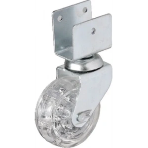 Hubrendy Kargo 328 - 50x20 Mm Şeffaf Makaralı Kısa U Tablalı Teker 4 Adet