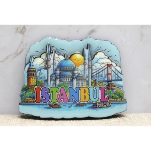 Hubrendy Kargo Ahşap İstanbul Temalı Magnet Alk4360