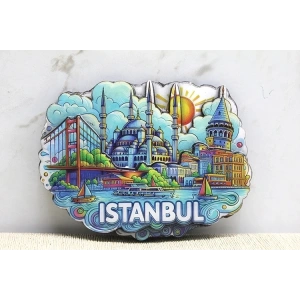 Hubrendy Kargo Ahşap İstanbul Temalı Magnet Alk4361