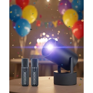 Hubrendy Kargo Akıllı Projeksiyon Cihazı Karaoke Mikrofonlu 1080p Android Yeni Nesil