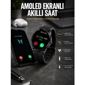 Hubrendy Kargo Akıllı Saat Amoled Ekran 3 Kordonlu Nfc Ve Gps Uyumlu