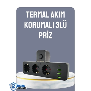 Hubrendy Kargo Anahtarlı Çoklu Priz 3 Usb 1 Type-c Hızlı Şarj Destekli