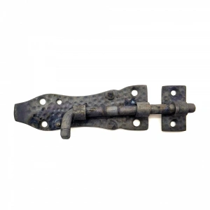 Hubrendy Kargo Antika Tarz Dekoratif Pirinç Dövme Kapı Sürgüsü - 7cm, Oksit