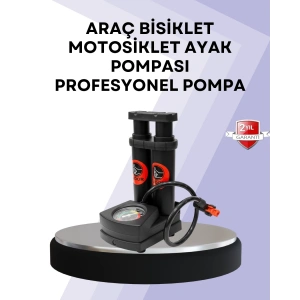 Hubrendy Kargo Basınç Saatli Ayak Pompası Bisiklet Ve Araç Uyumlu