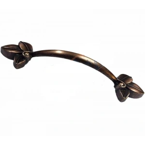 Hubrendy Kargo Dekoratif Zamak Yaprak Kulp - 96mm, Eskitme, 1 Adet