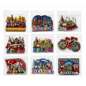 Hubrendy Kargo İstanbul Temalı Ahşap Buzdolapı Süsü Magnet Alk5825