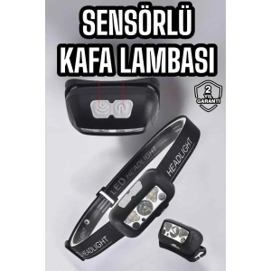 Hubrendy Kargo Kafa Lambası Kamp Lambası Sensörlü Şarjlı Ayarlanabilir