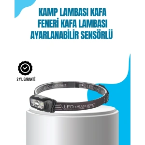 Hubrendy Kargo Kamp Lambası Kafa Feneri Kafa Lambası Ayarlanabilir Sensörlü Şarjlı