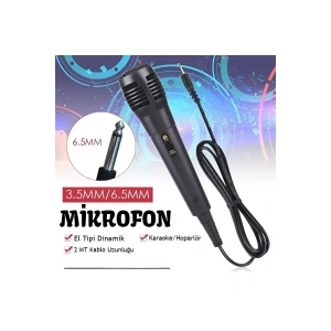 Hubrendy Kargo Karaoke Mikrofon Kablolu Mikrofon 6.5 Mm Karaoke Mikrofonu