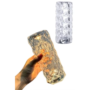 Hubrendy Kargo Kristal Lamba Masa Lambası Şarjlı Masa Lambası Dokunmatik Sensör Usb Şarjlı