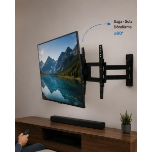 Hubrendy Kargo Lcd Led Tv Duvar Atı Çift Kollu Hareketli Askı Sistemi
