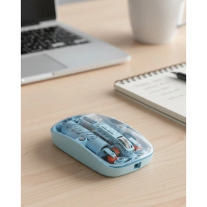 Hubrendy Kargo Mavi Kablosuz Mouse Bluetooth Ve Usb Çift Mod Bağlantılı