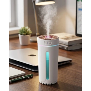 Hubrendy Kargo Mini Araç Nemlendirici 5 Esans Hediyeli Usb Işıklı Koku Difüzörü