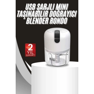 Hubrendy Kargo Mini Doğrayıcı Rondo Taşınabilir Mini El Blender Paslanmaz Çelik