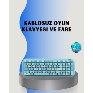 Hubrendy Kargo Retro Tarz Kablosuz Klavye Mouse Seti – 104 Tuşlu, Ergonomik Tasarım