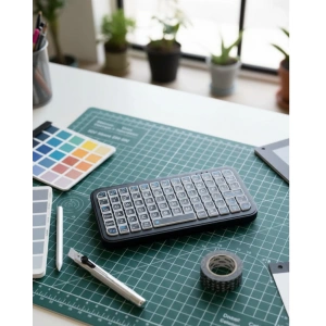 Hubrendy Kargo Şarjlı Kablosuz Mini Rgb Klavye Uzun Pil Ömürlü